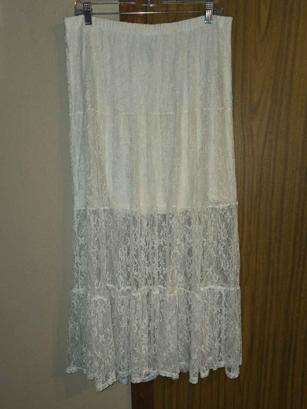 wild fable Cream Lace-Trim Skirt